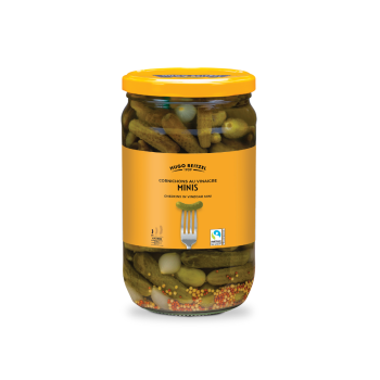 Mini Cornichons fairtrade au vinaigre 300+ Bocal 72cl