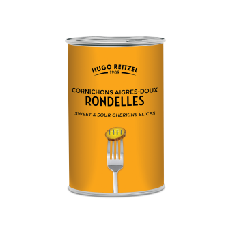 Cornichons aigres-doux en rondelles « Sans arôme, sans conservateur, sans additif »