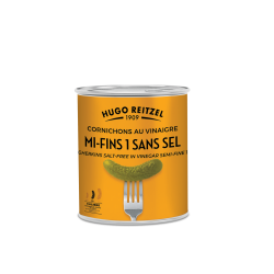 Cornichons au vinaigre mi fins 60+ sans sel