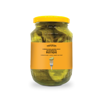 Gros cornichons aigres-doux en rondelles, recette rustique