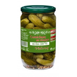 Cornichons au vinaigre mi-fin 60+ Valcroq Bocal 72CL