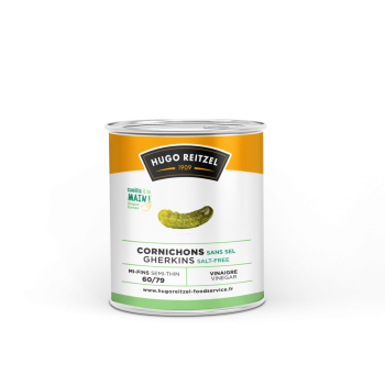 Boîte 4/4 cornichons au vinaigre, mi-fins 60+ sans sel