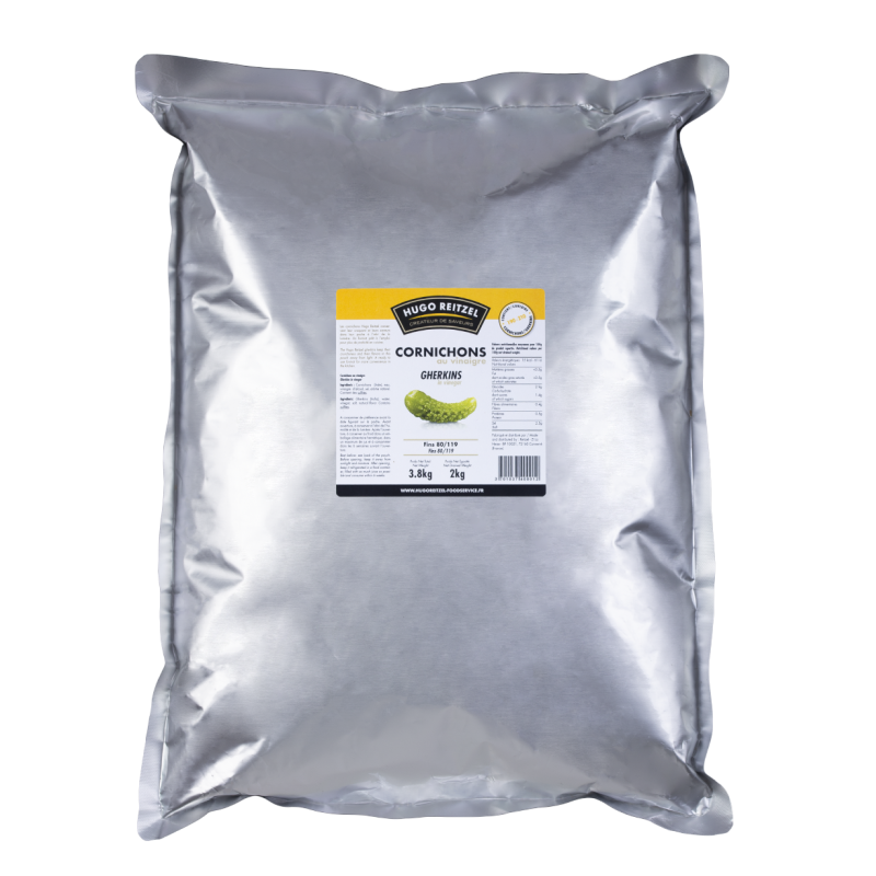 CORNICHONS FINS AU VINAIGRE 80+ POCHE 2KG CORNICHONS FINS AU VINAIGRE 80+ POCHE 2KG