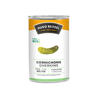 Cornichons au vinaigre fins 80+ BOITE 5/1