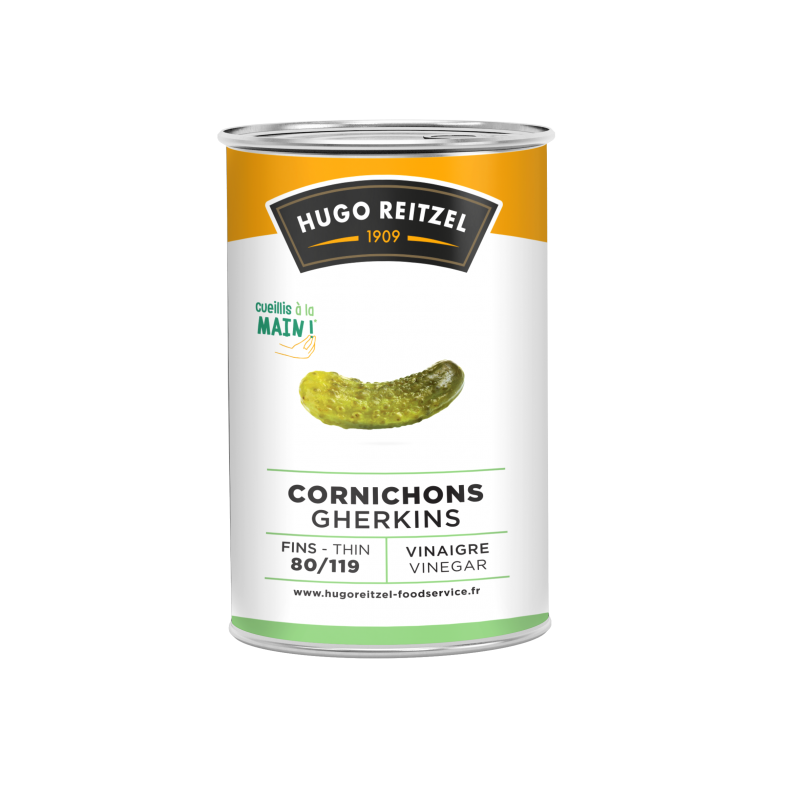 Cornichons au vinaigre fins 80+ BOITE 5/1 Cornichons au vinaigre fins 80+ BOITE 5/1