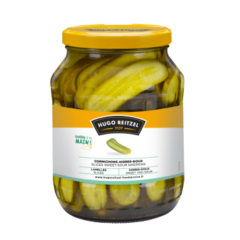 Cornichons aigres-doux en lamelles