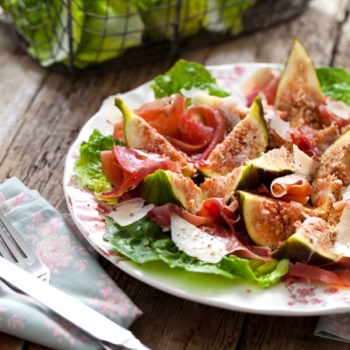 Recette salade de figues et gésiers avec son filet de balsamique