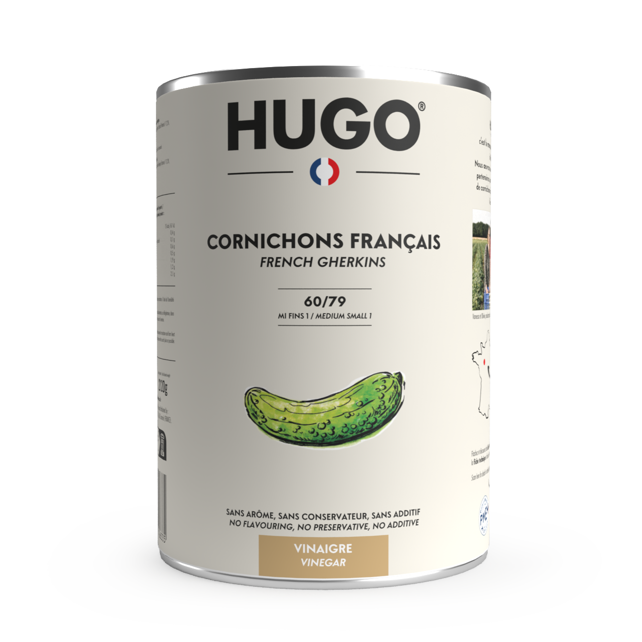 Cornichons français 60+ au vinaigre